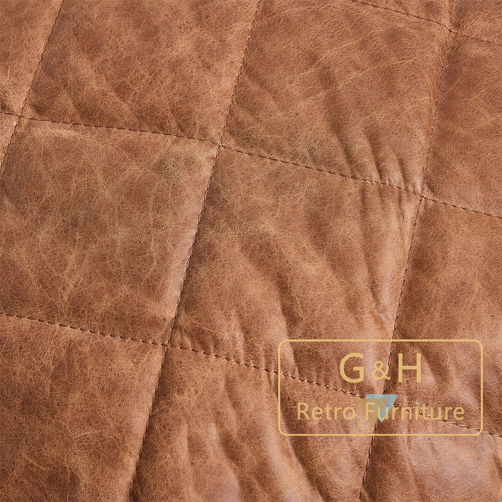 Vintage leather ottoman