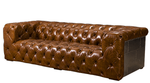 Vintage Leather and Aluminum Sofa
