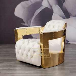 Golden Retro Leather Aviator Chair