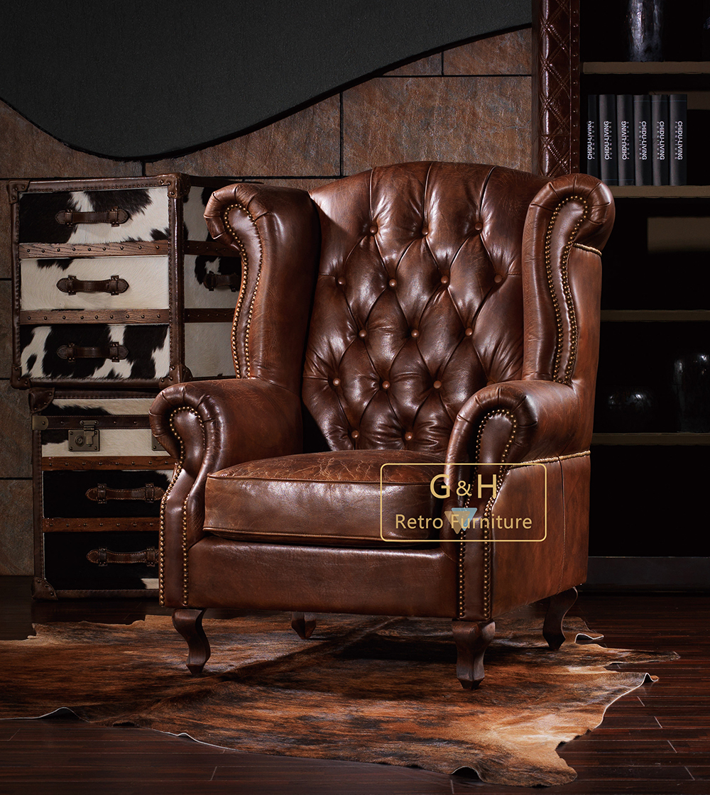 Leather Wing Armchair