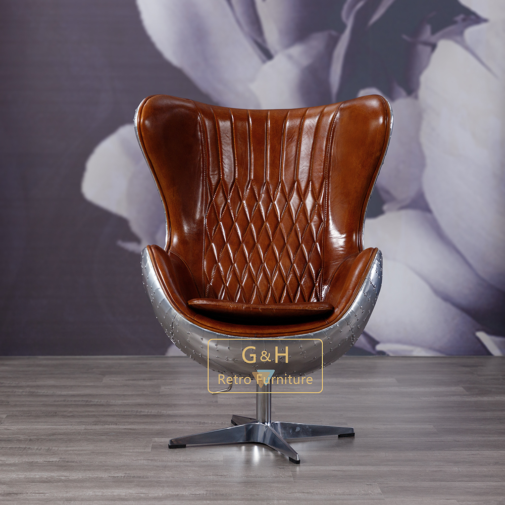 Vintage leather egg chair