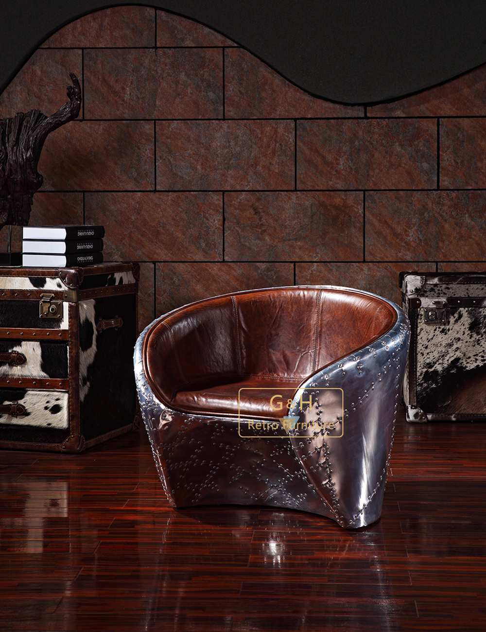 Vintage Leather Bar Chair
