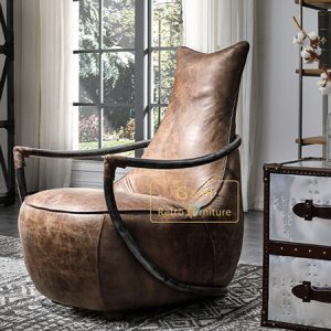 Retro Leather Loft Armchair