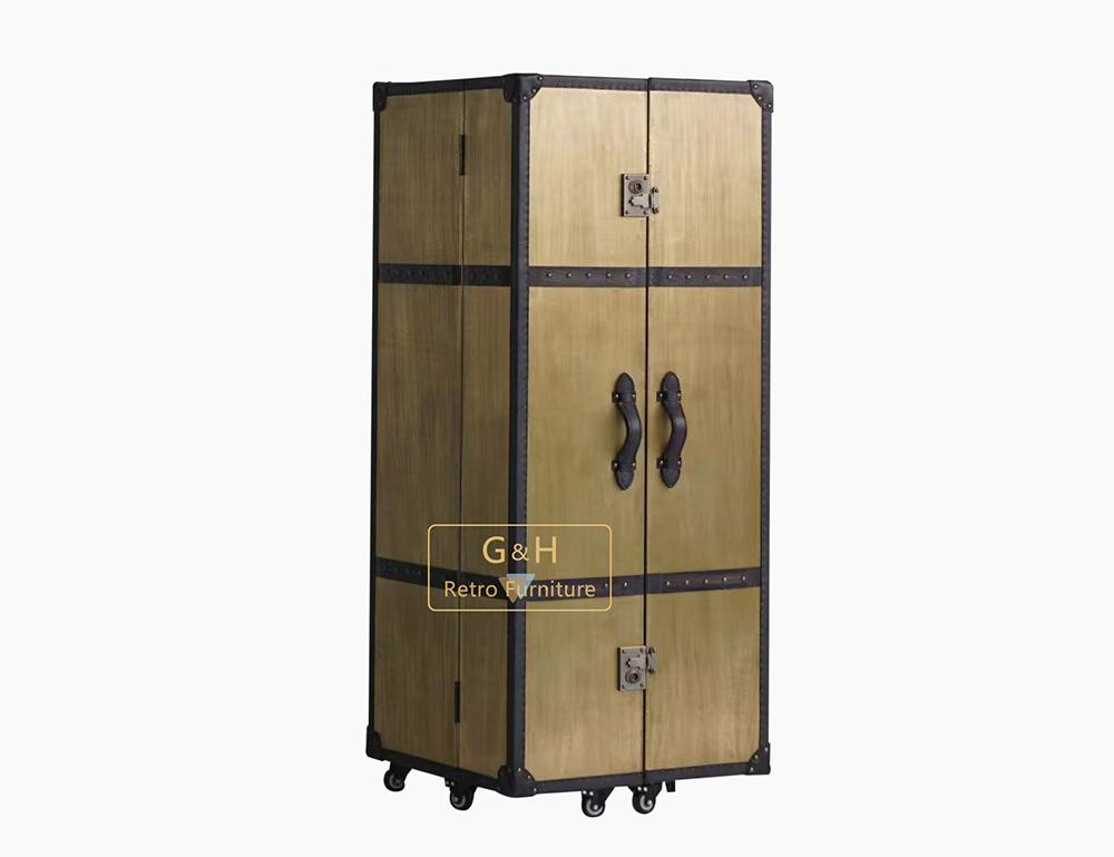 Vintage Brassy Wine Cabinet