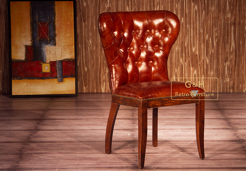 Vintage Pull Button Dining Chair