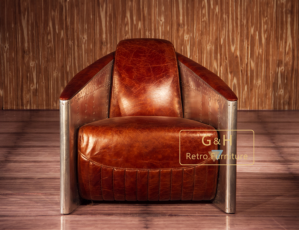 Vintage Industrial Leather Armchair