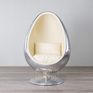 Retro Industrial Leather Egg Chair