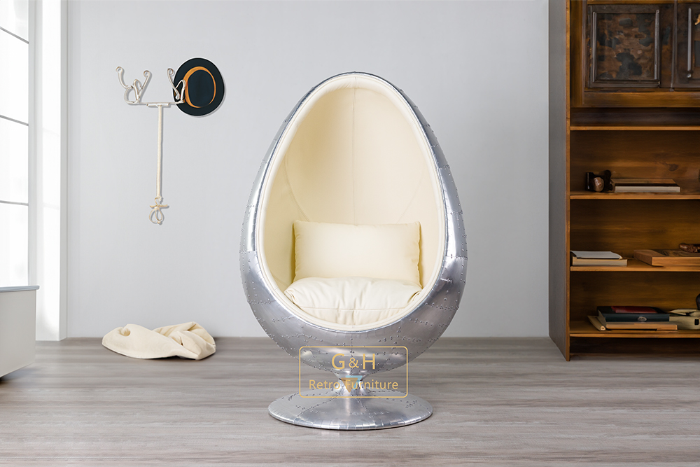 Retro Industrial Leather Egg Chair