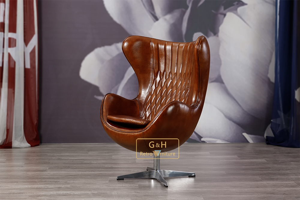 Vintage leather egg chair