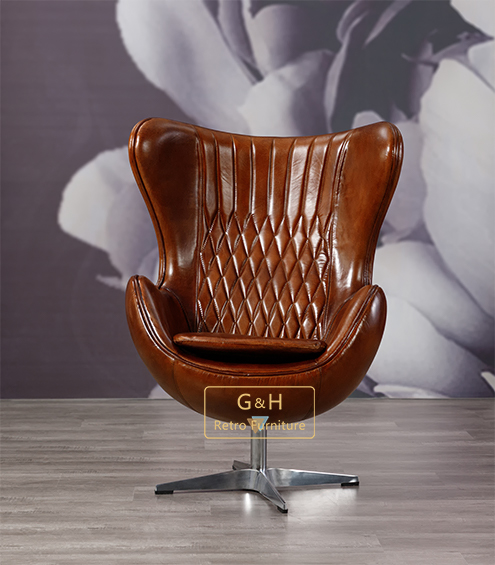 Vintage leather egg chair