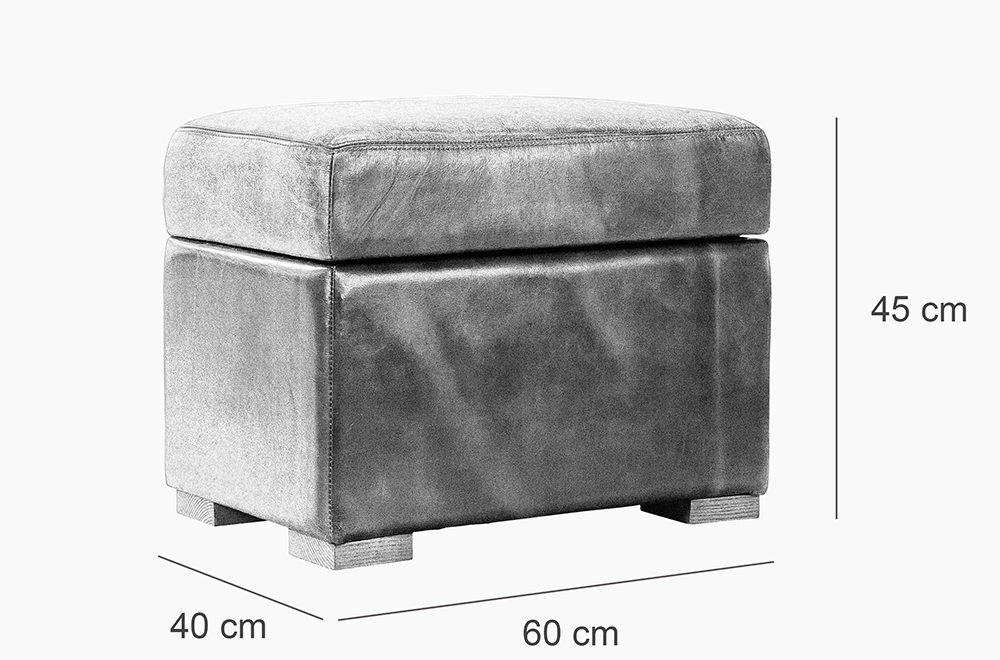 Vintage leather ottoman