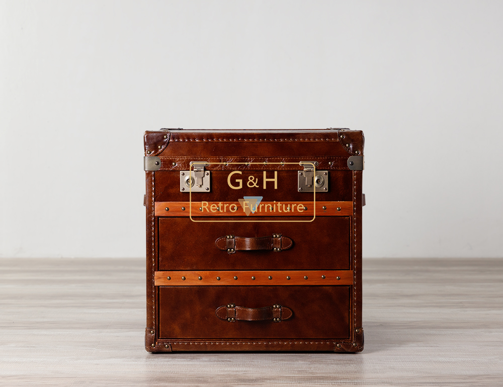 vintage leather trunk