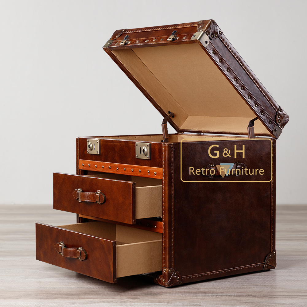 Vintage leather trunk