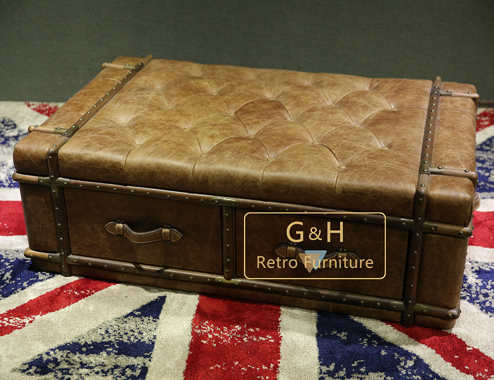 Vintage Leather Coffee Table