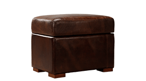 Vintage leather ottoman