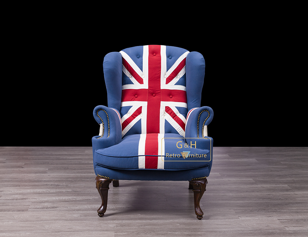 Retro Fabric Wing Armchair