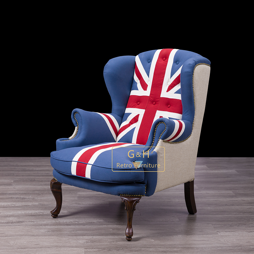 Retro Fabric Wing Armchair