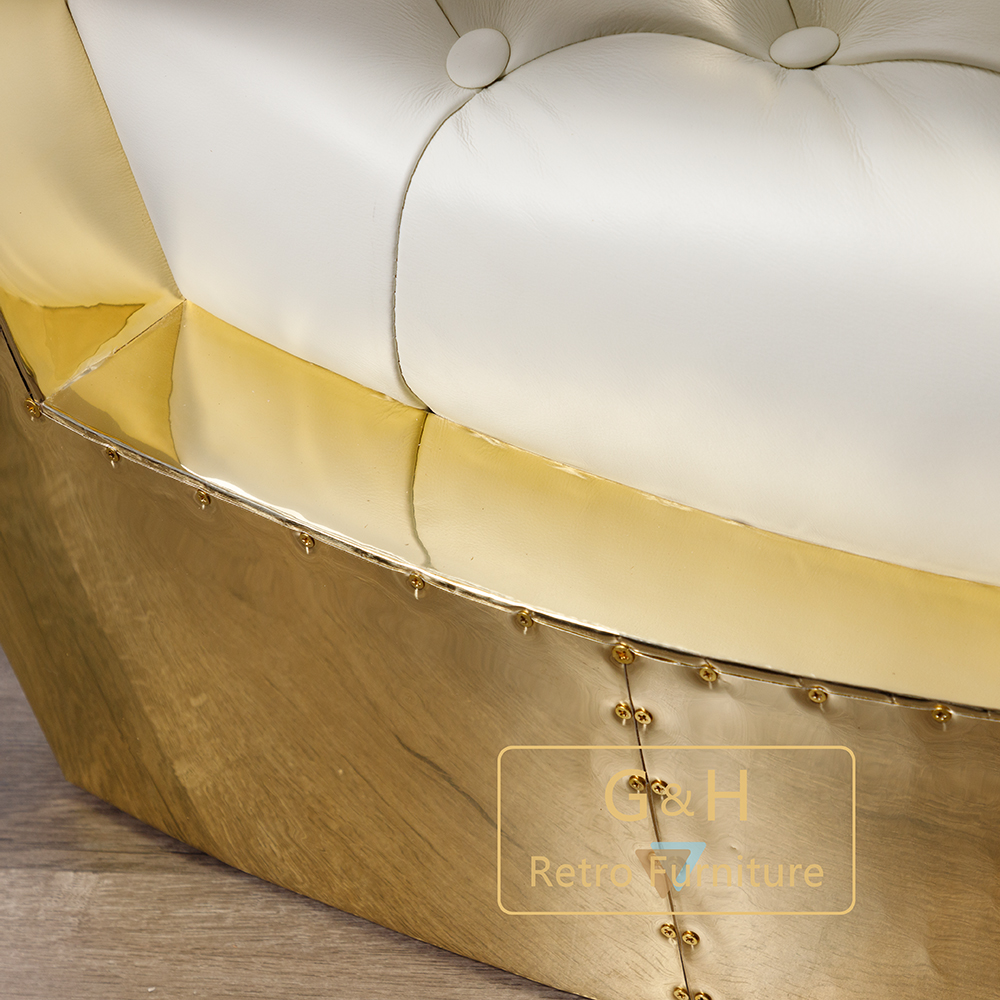 Golden Retro Leather Aviator Chair