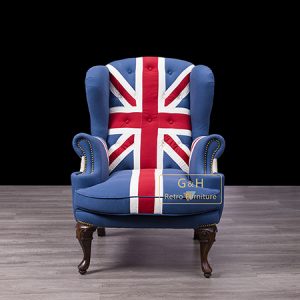 Retro Fabric Wing Armchair
