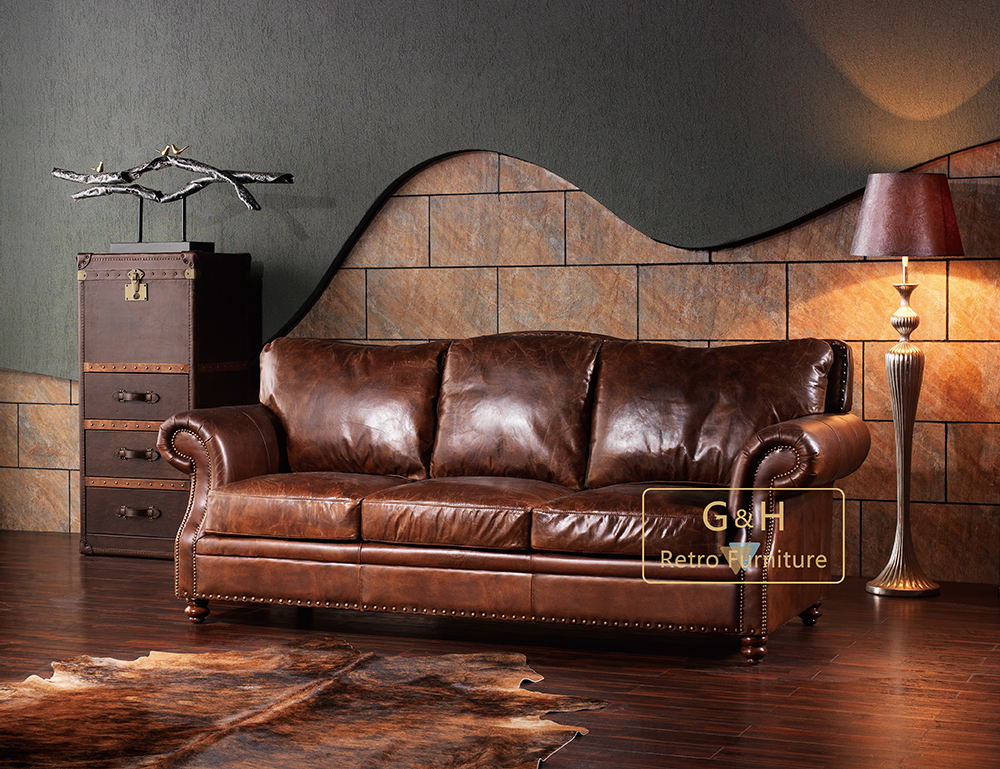 Tan Leather Sofa