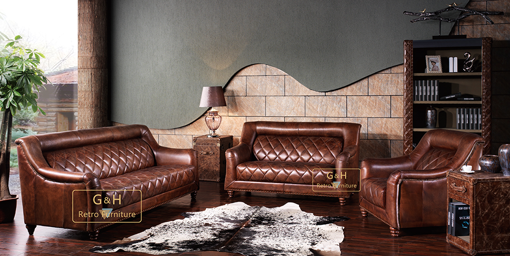 Retro Leather Sofa