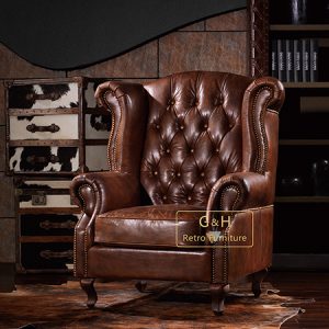 Leather Wing Armchair