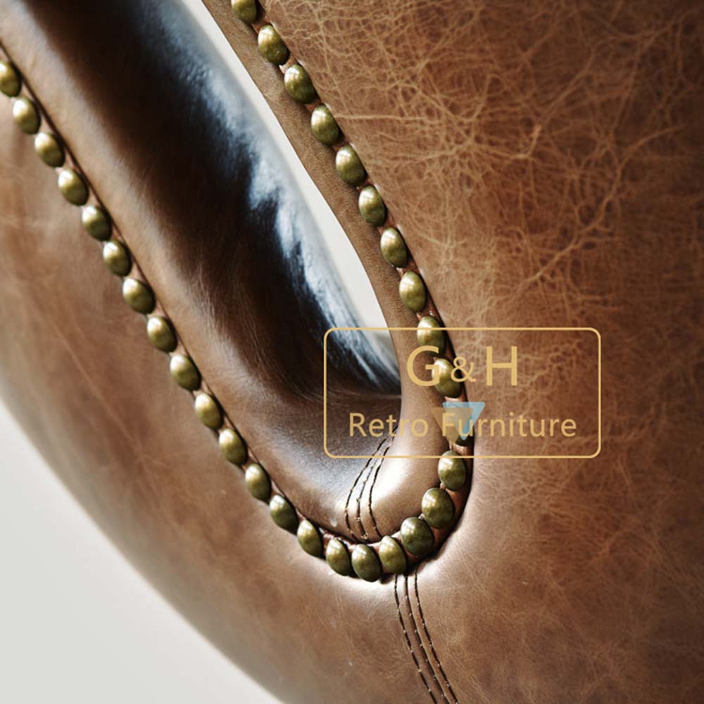 Retro Leather Swan Chair