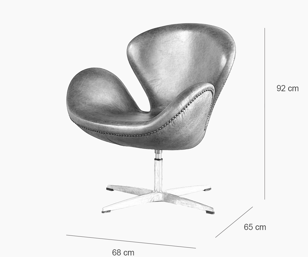 Retro Leather Swan Chair