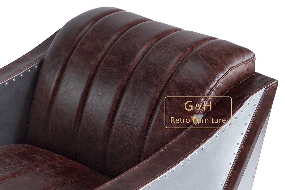 Retro Leather and Aluminium Armchairs