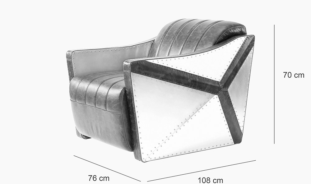 Retro Leather and Aluminium Armchairs