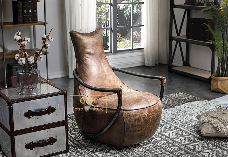 Retro Leather Loft Armchair