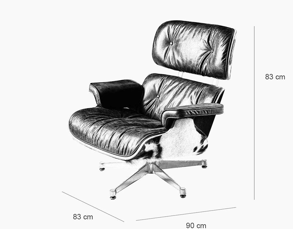 Vintage Fur Leather Swivel Chair