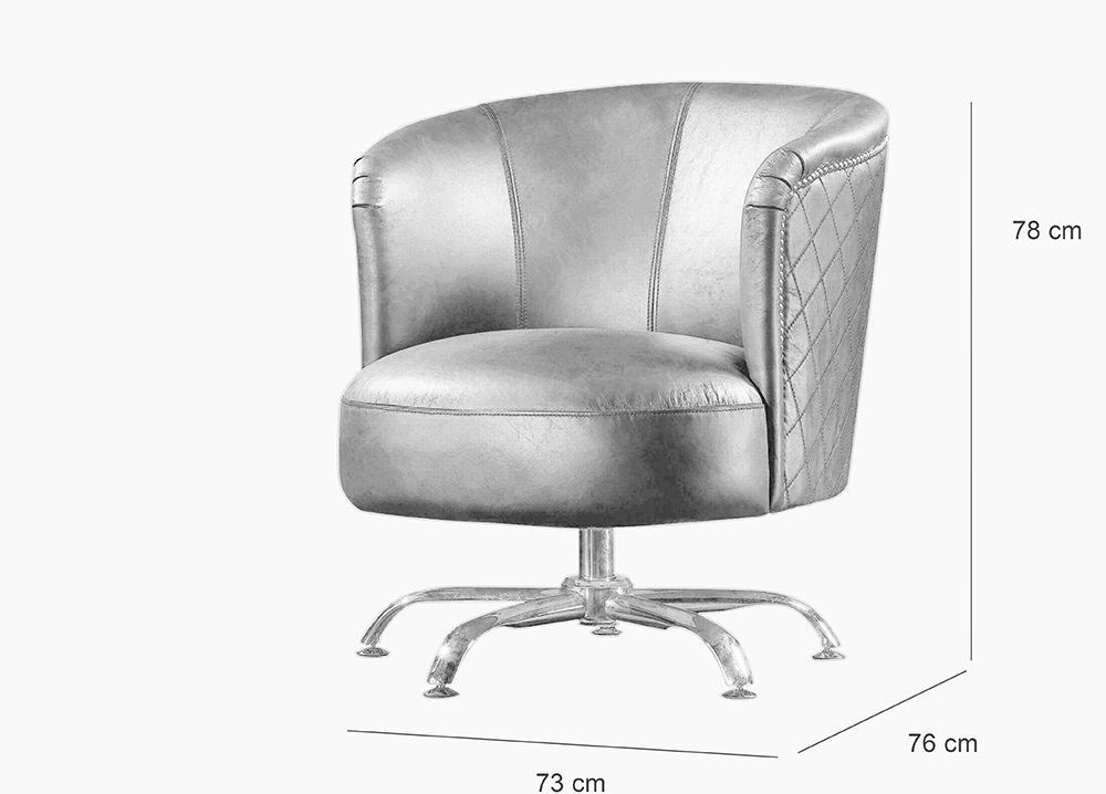 Retro Leather Swivel Chair