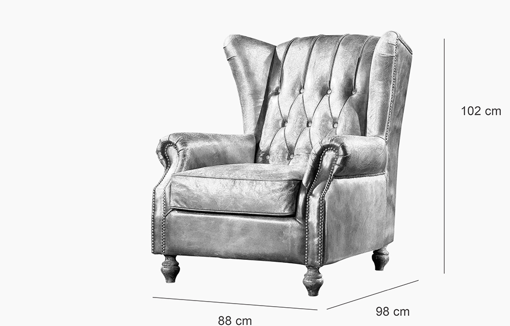 Vintage Leather Wing Chair