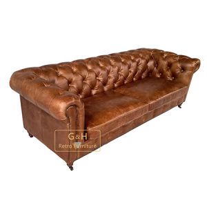 Vintage Leather Chesterfield Sofa