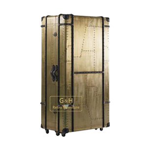 Vintage Brassy Wine Cabinet