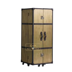 Vintage Brassy Wine Cabinet