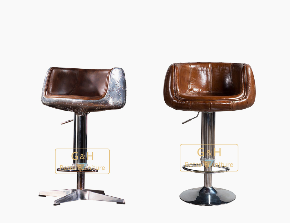 Vintage Leather Bar Stool