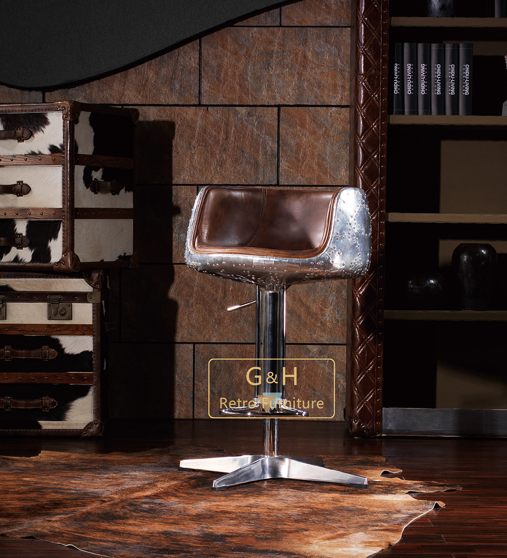 Vintage Leather Bar Stool