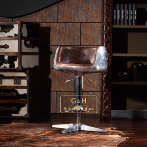 Vintage Leather Bar Stool
