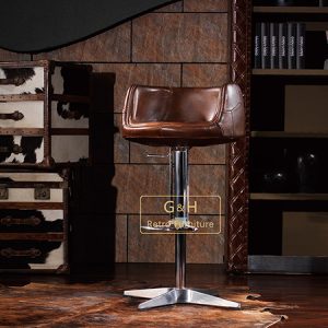 Vintage Leather Bar Stool