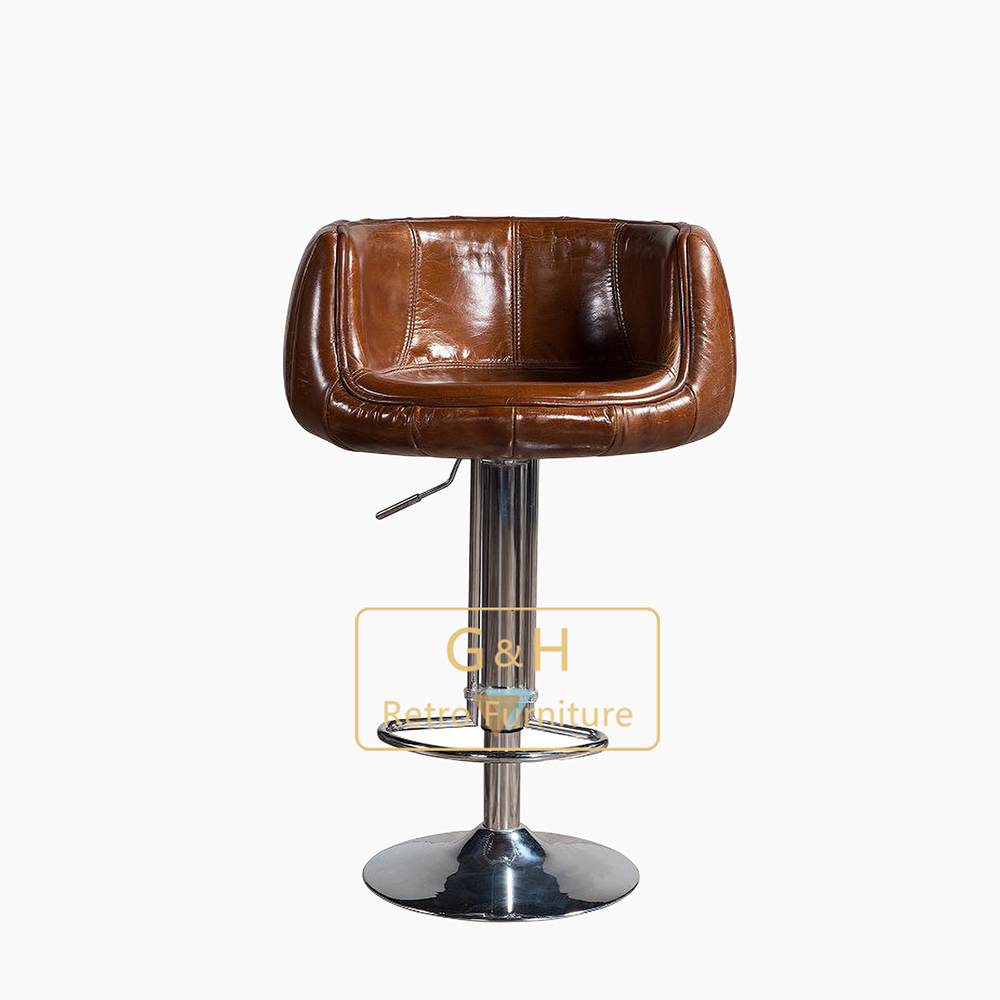 Vintage Leather Bar Stool