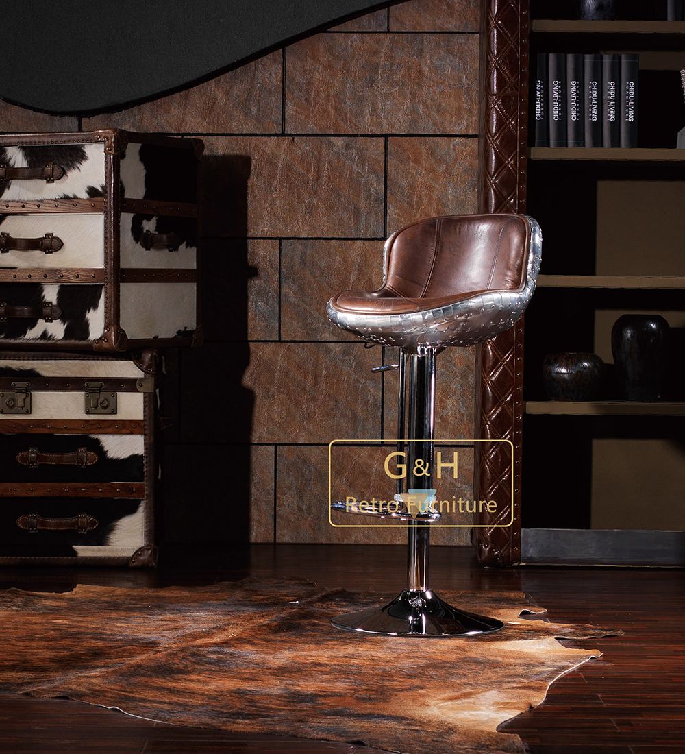 Vintage Industrial Bar Stool