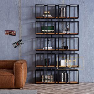 Retro Industrial Bookcase