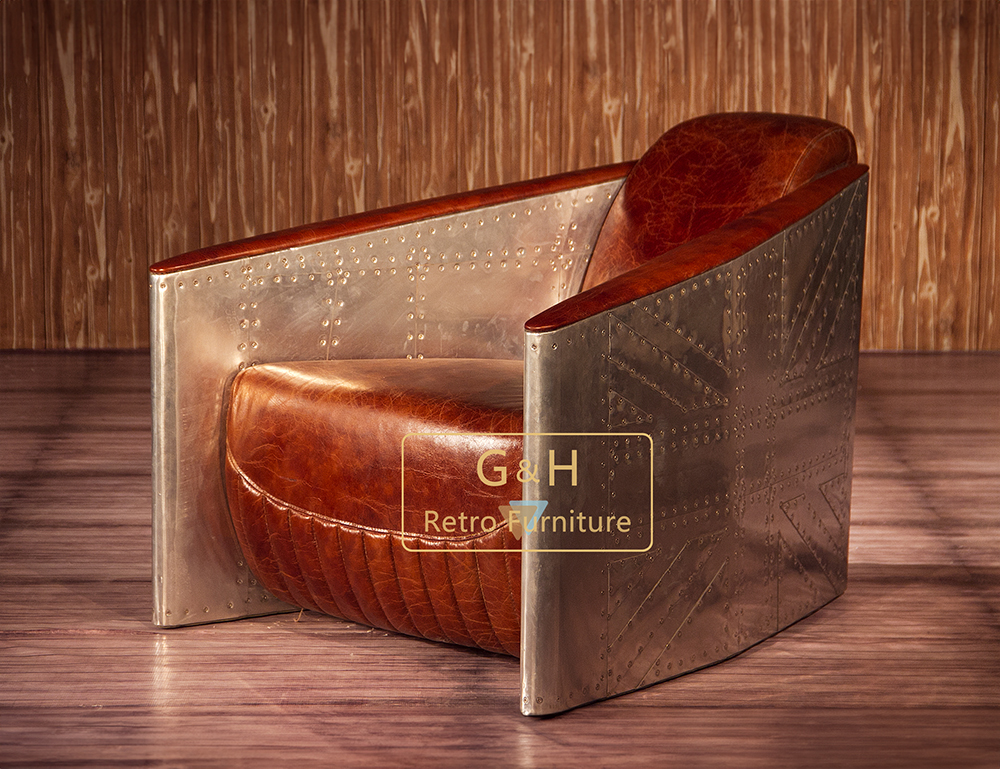 Vintage Industrial Leather Armchair