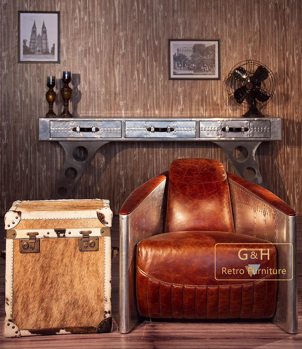 Vintage Industrial Leather Armchair
