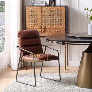 Retro Leather Dining Chair