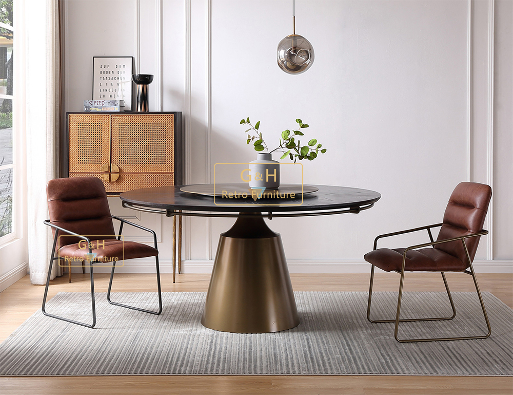 Retro Copper-colored Dining Table